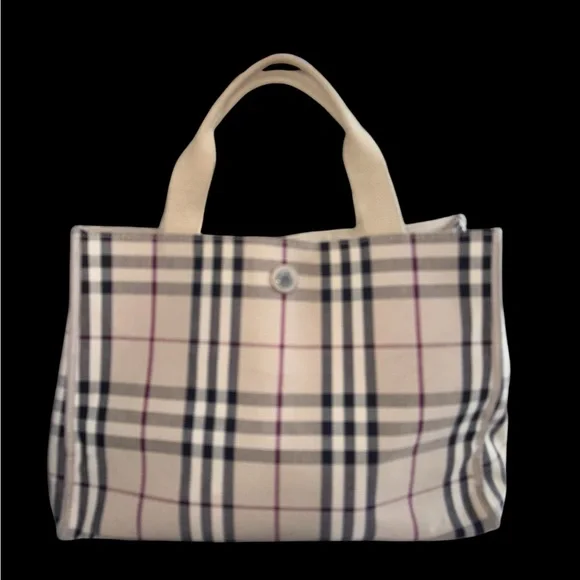 Burberry beige house check canvas handbag - Picture 4 of 11